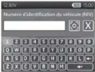 12.85V Numéro d'identification du véhicule (NIV) 1 2 3 4 5 6 7 8 9 0 Q W E R T Y U I O P A S D F G H J K L ← Z X C V B N M ←