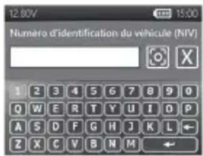 12.80V Numéro d'identification du véhicule [NIV] 1 2 3 4 5 6 7 8 9 0 Q W E R T Y U I O P A S D F G H J K L Z X C V B N M