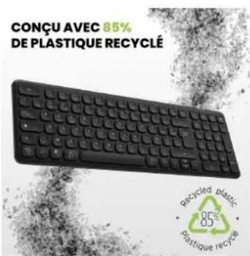CONÇU AVEC 85% DE PLASTIQUE RECYCLÉ recycled plastic 85% Plastique recycle