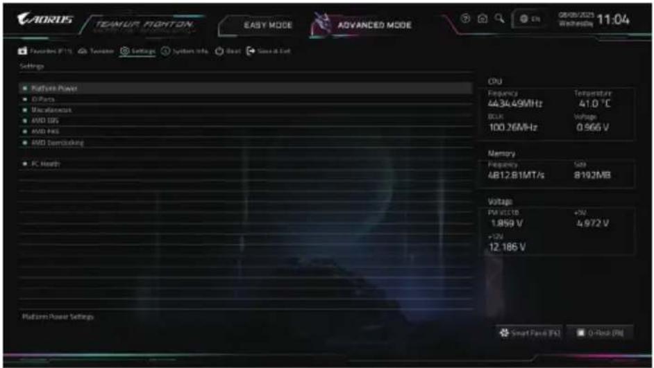 GIGABYTE B850M FORCE - Settings (设置) - 1