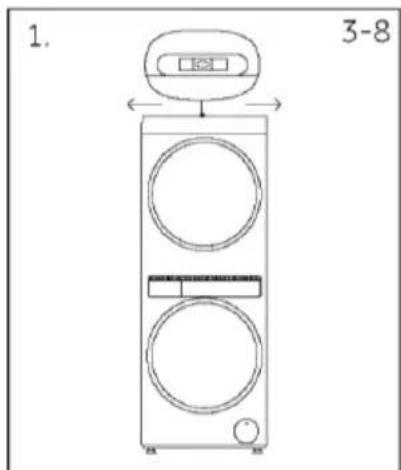 HAIER CLC108GNU1 - Mettez le lave-linge à niveau d'avant en arrêté : - 1