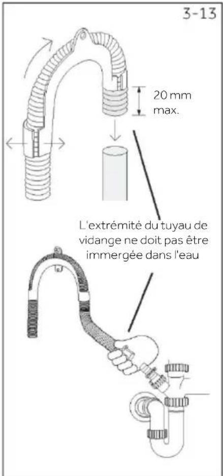 HAIER CLC108GNU1 - Fixer le tuyau de vidange au raccord - 1