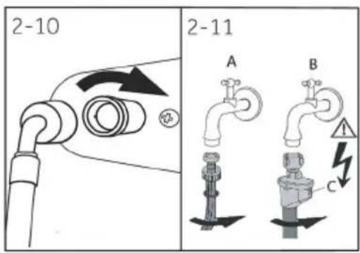 HAIER HWD50-BP12307U1 - Raccordement du tuyau flexible de vidange à l'évier - 2