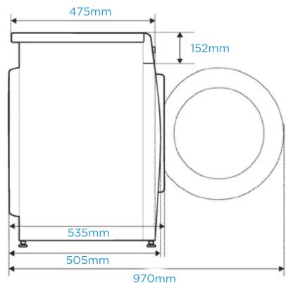 475mm 152mm 535mm 505mm 970mm