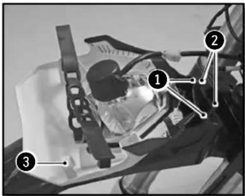 Sherco SE300i (2013) - REINSTALLING THE HEADLIGHT HOUSING - 1