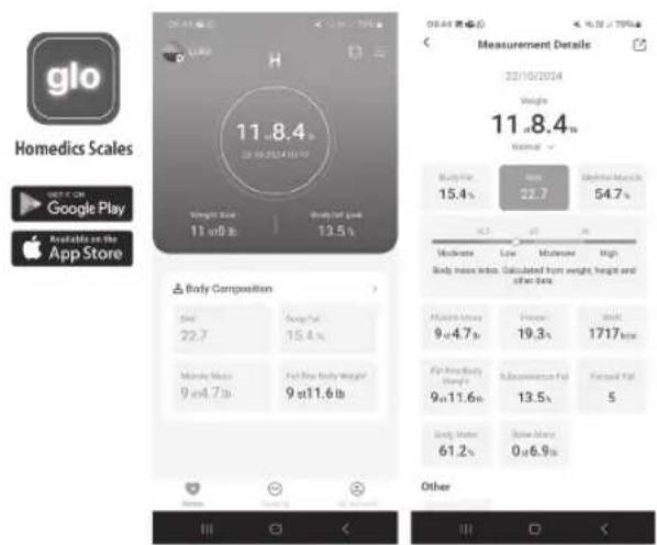 HOMEDICS SCL-BBC200-BK3R - HOMEDICS SCALES APP: - 1