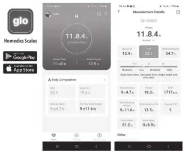 HOMEDICS SCL-BBC200-BK3R - HOMEDICS SCALES APP: - 1
