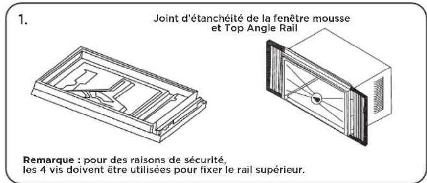 TCL TAW15CRW0W - Étape 3: Installation du rail et du support d'angle supérieur - 1