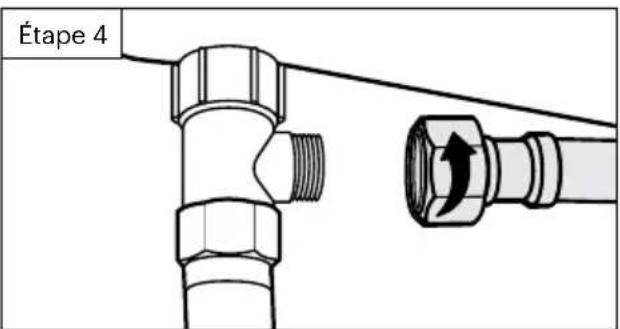 Brondell FreshSpa Thinline FSA-15 - Raccordement du tuyau du bidet à la valve en T. - 1