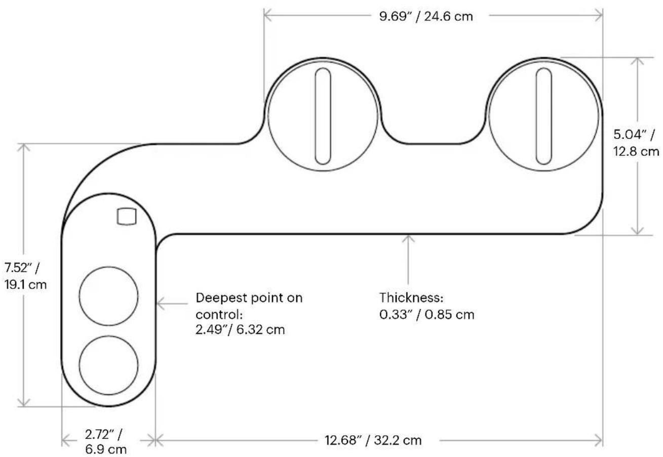 Brondell FreshSpa Thinline FSA-15 - Product Dimensions - 1