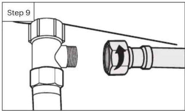 Brondell Swash Thinline LS1800 - Connect the open end of the bidet hose to the T-valve - 1
