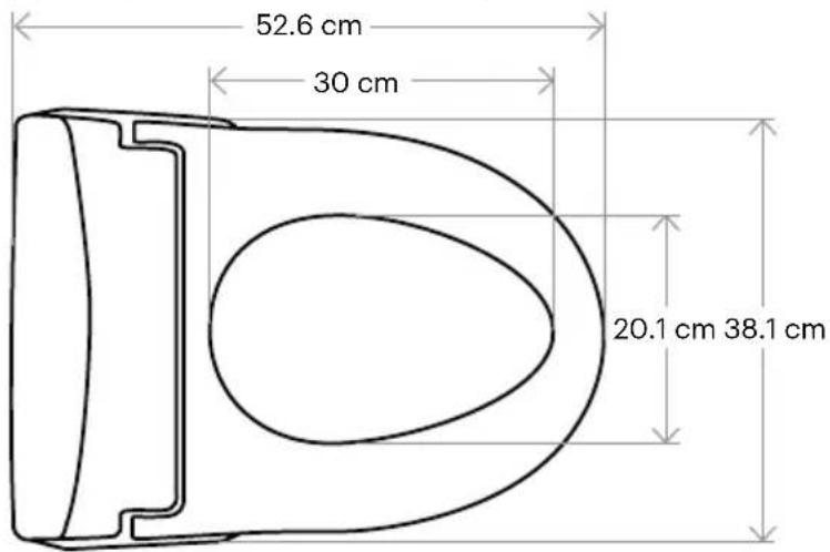 Brondell Swash Thinline T66 - Dimensiones del producto - 1