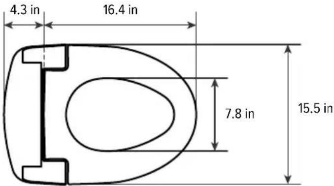 Brondell Swash SE600 - Product Dimensions - 1