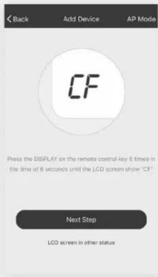 TCL TAW08CRNWB0N - Add the AC Unit to the Wireless Network using "CF Mode" - 1