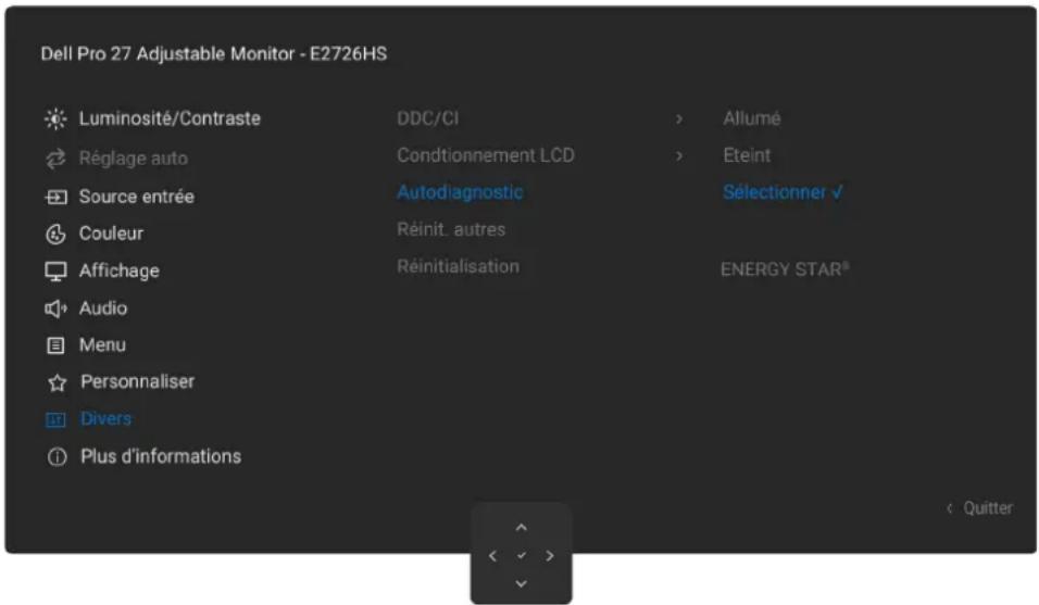 DELL Pro 27 E2726HS - Diagnostic intégré - 1