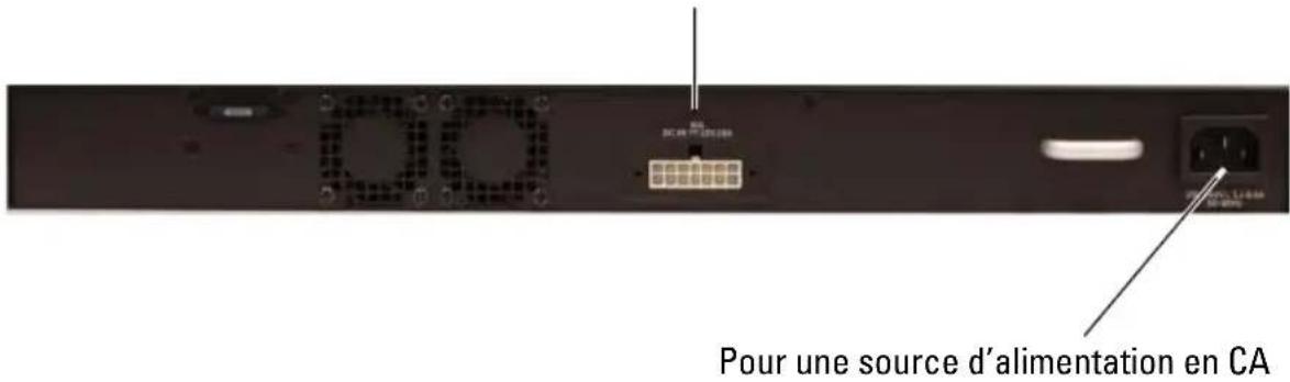 DELL N1548 - Connexion du câble d'alimentation en CA et en CC - 1