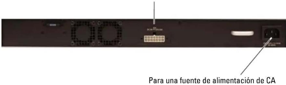 DELL N1548 - Ilustración 1-10. Conexión de la alimentación de CA y CC a un conmutador N1548 - 1