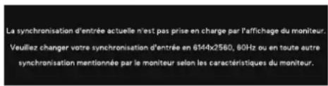 DELL UltraSharp U5226KW - Messages d'avertissement de l'OSD - 1