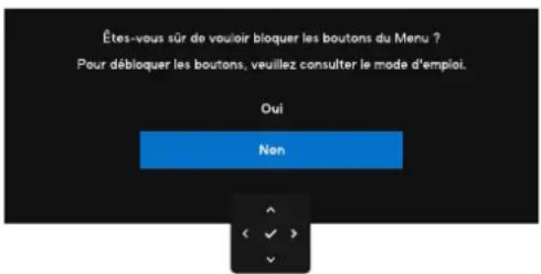 DELL UltraSharp U5226KW - Utilisation du menu de verrouillage pour verrouiller les boutons - 2