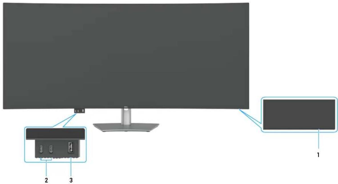 DELL UltraSharp U5226KW - Identification des pièces et des contrôles - 1