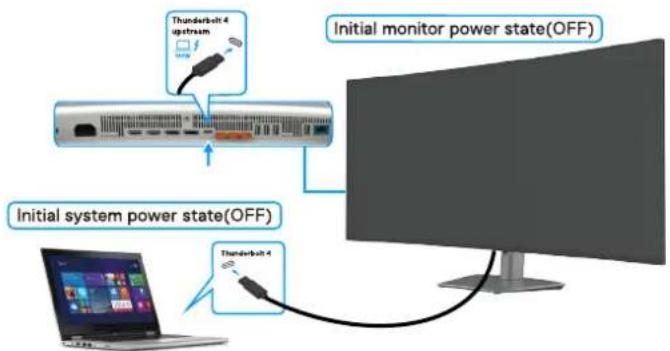 DELL UltraSharp U5226KW - Connexion du moniteur pour DPBS la première fois - 1