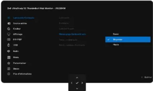 DELL UltraSharp U5226KW - Utilisation du menu principal - 2