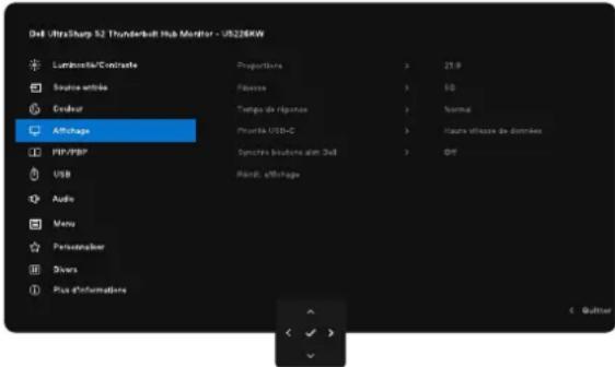 DELL UltraSharp U5226KW - Utilisation du menu principal - 4