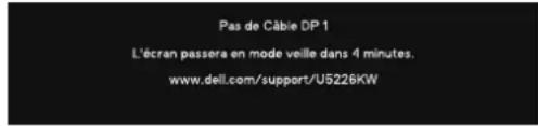 DELL UltraSharp U5226KW - Messages d'avertissement de l'OSD - 10
