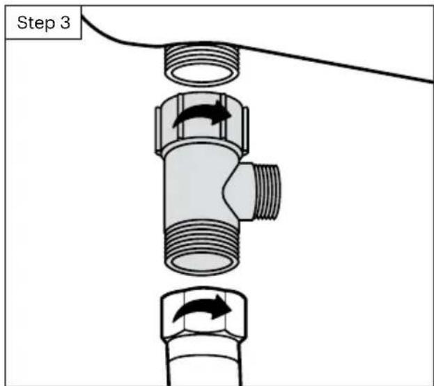 Brondell FreshSpa Thinline FSA-25 - Connect cold water T-Valve to the toilet tank fill valve - 1