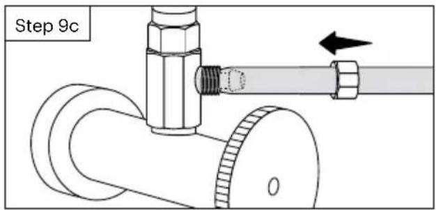 Brondell FreshSpa Thinline FSA-25 - If not already removed, unscrew the pressure cap covering the pressure connector on the T-Valve - 3