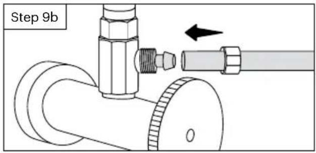 Brondell FreshSpa Thinline FSA-25 - If not already removed, unscrew the pressure cap covering the pressure connector on the T-Valve - 2