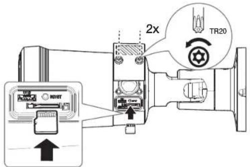 Hanwha Vision QNO-C8013R - Insertion d'une carte Micro SD - 1