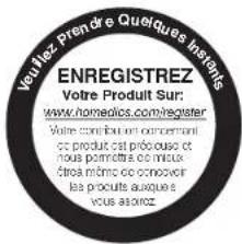 You avez prendre que quelques instents ENREGISTREZ Votre Produit Sur: www.nomedics.com/register Votre contribuent concernant ce produit cet précouse et nous pomette de mieux froix même ce convoir les produits auxques vous assores