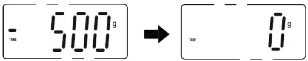 Essentiel B EBC 10V - De tarrafunctie uitvoeren / het scherm op nul zetten - 3