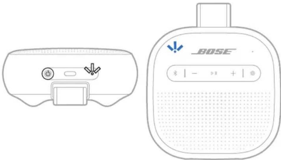 BOSE SoundLink Micro Portable Speaker (2nd Gen) - Druk op de aan-uitknop ⏻. - 1