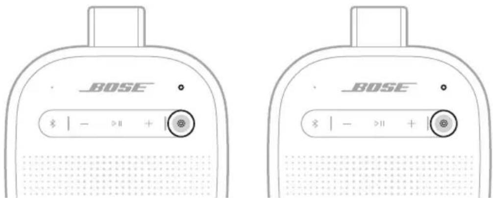 BOSE SoundLink Micro Portable Speaker (2nd Gen) - 在第二个兼容的 Bose Bluetooth 扬声器上，按快捷功能按钮 ☺。 - 2