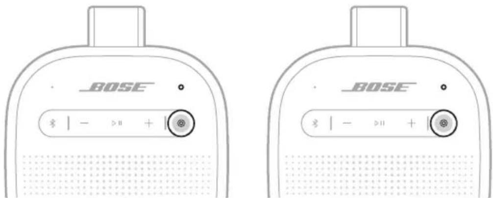 BOSE SoundLink Micro Portable Speaker (2nd Gen) - 在第二個相容的 Bose Bluetooth 揚聲器上，按下捷徑按鈕◎。 - 2