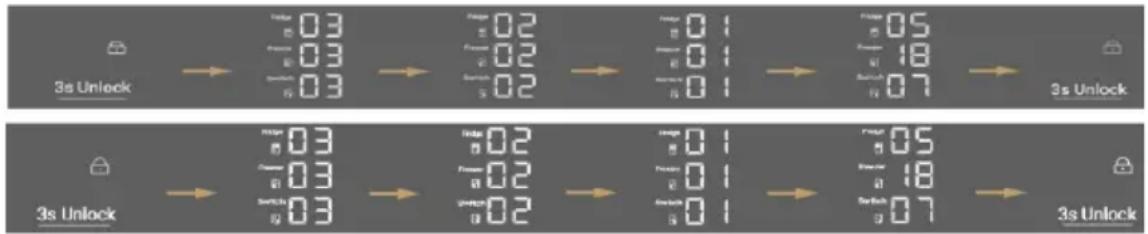 HAIER HCR79F19EHSB - Ajustes de la función de bloqueo/desbloqueo - 1