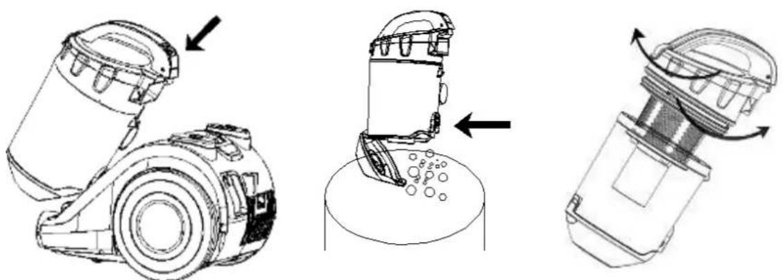 KITCHEN CHEF Confort Line CL.ASPTR800GO - Comment vider le réservoir à poussière ? - 2