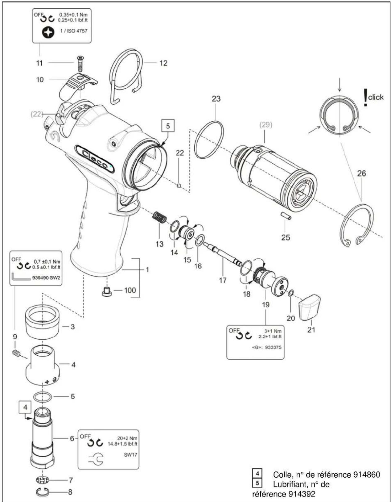 Cleco 20PTHH403 - Poignée pistolet 80PTHH... - 1