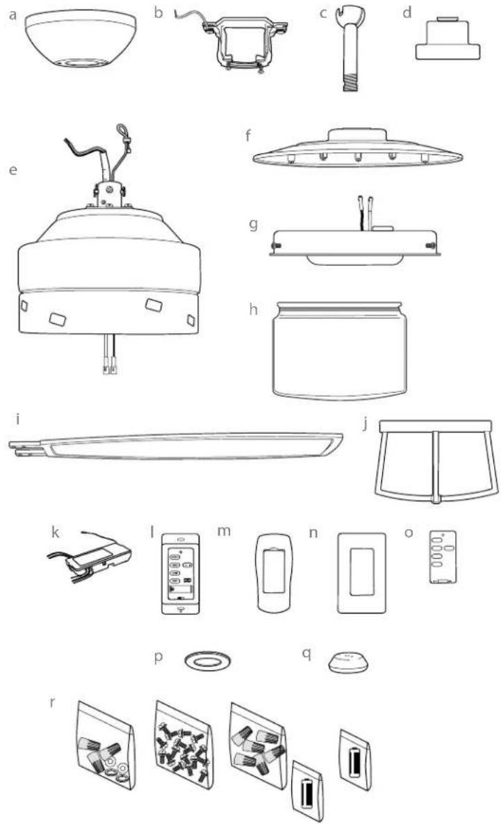Craftmade WAT52 - Parts Inventory. - 1