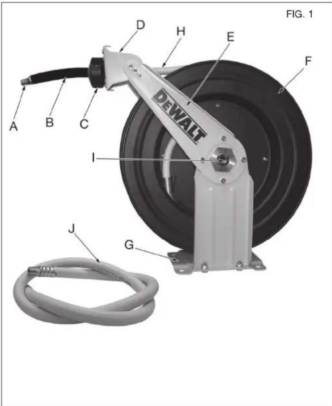 DEWALT DXCM024-0343 - DXCM024-0343 Enrouleur de tuyaux pneumatique - 1