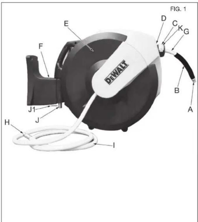 DEWALT DXCM024-0434 - DXCM024-0345 Air Hose Reel - 1