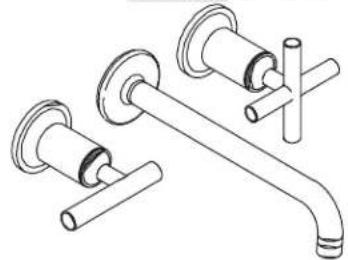 KOHLER Purist K-T14412 - Wall-Mount Lavatory Faucet Trim - 5