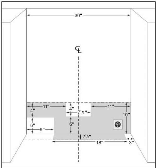 FRIGIDAIRE FCRC3022BB - Clearances and Dimensions - 3