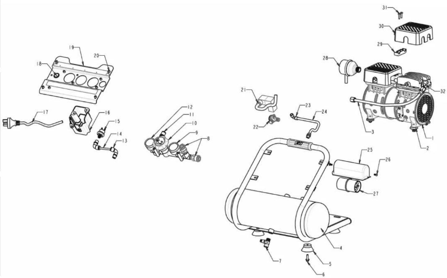 Campbell Hausfeld DC020500 - REPAIR PARTS ILLUSTRATION FOR DC020500 - 1