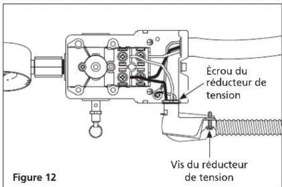 Écrou du réducteur de tension Vis du réducteur de tension Figure 12