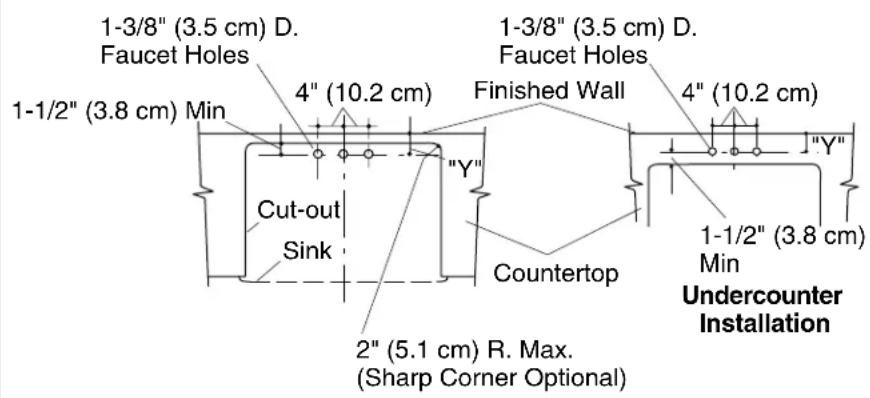 KOHLER Cursive K-14572 - Undercounter/Solid Surface Preparation (cont.) - 1