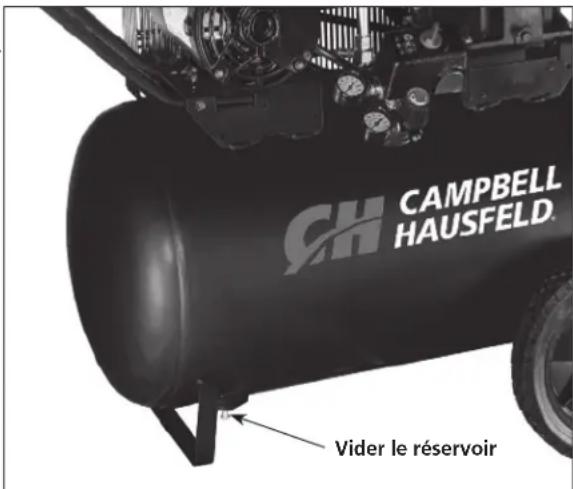 CH CAMPBELL HAUSFELD. Vider le réservoir