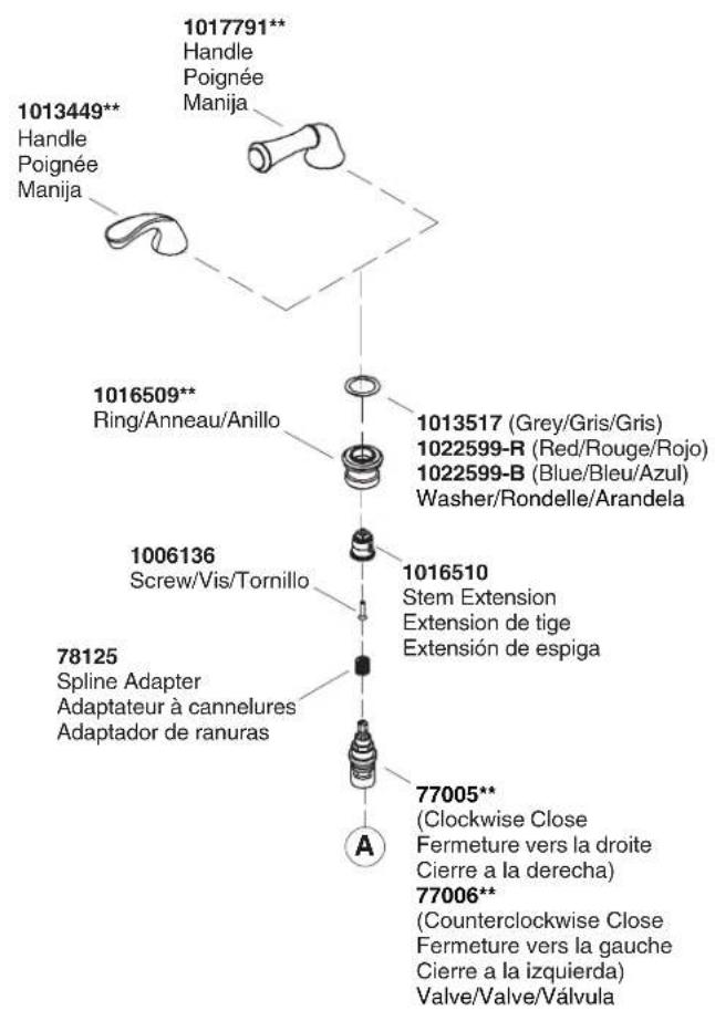 KOHLER Forté K-10270 - Service Parts/Pièces de rechange/Piezas de repuesto - 1